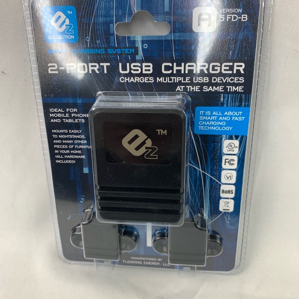2-Port USB Charger in Black